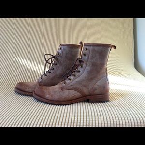 Frye Leather Lace Up Combat Boots